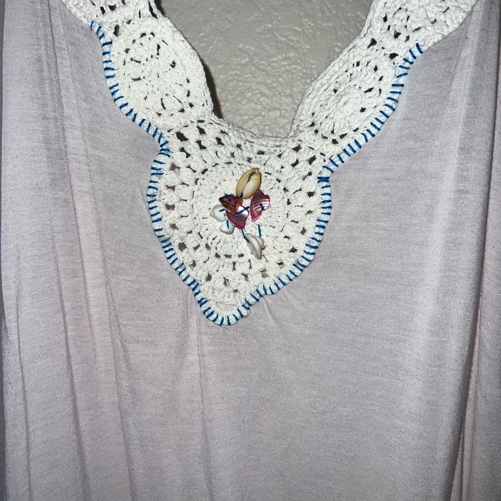 Vintage Free People Crochet Shell Camisole Size M - Picture 3 of 12
